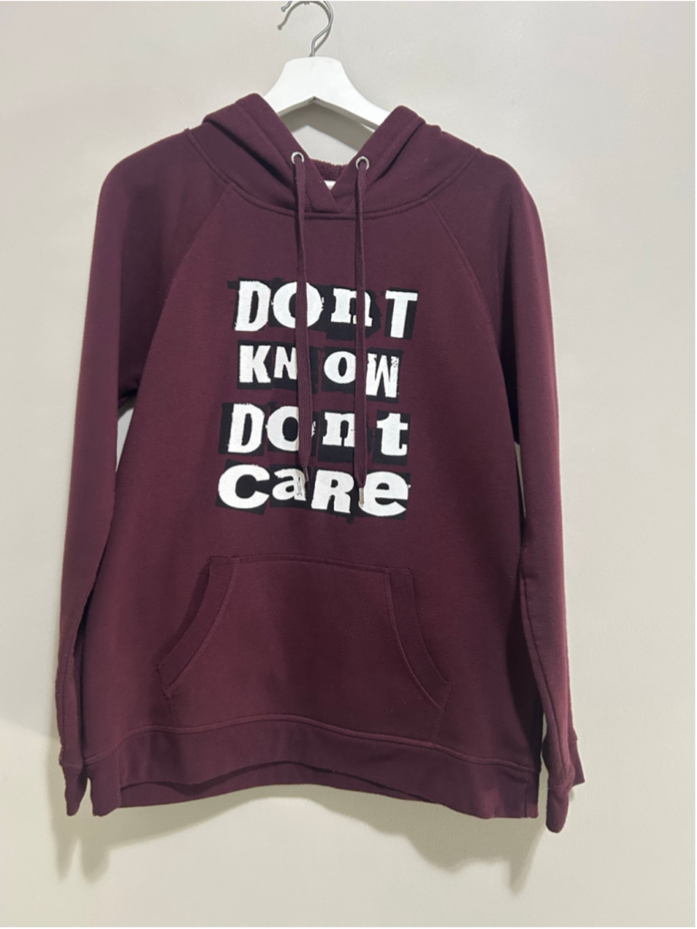 Women's Burgundy White Graphic Hoodie Size L